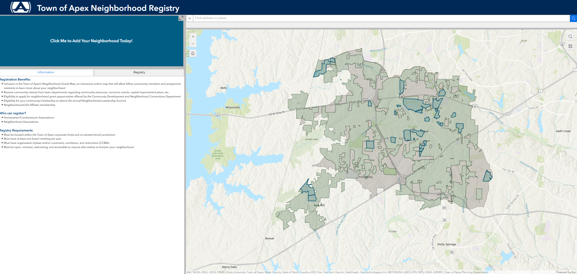 Neighborhood Registry Tool
