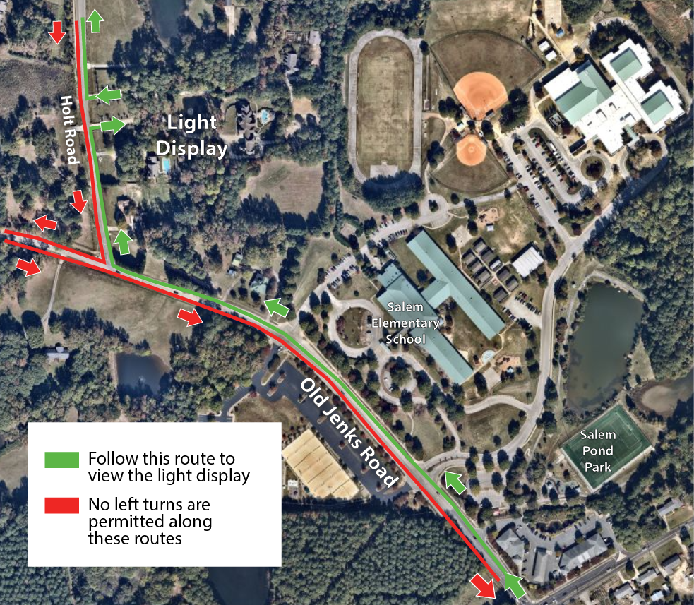 Lights on Holt Road Traffic Route Map
